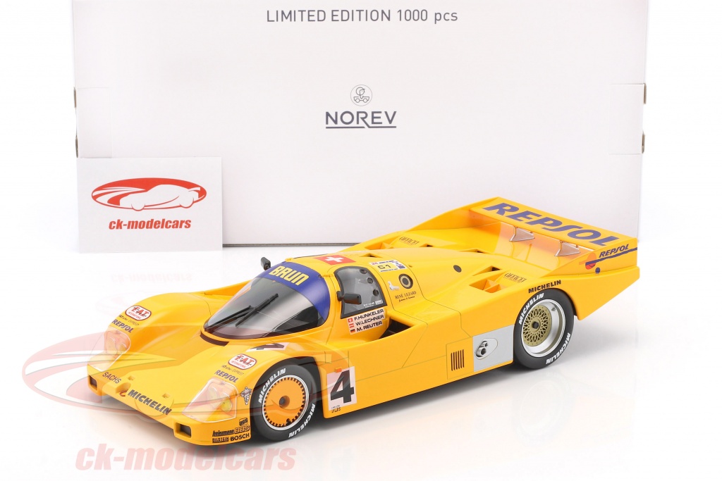 FRANZ HUNKELER, MANUEL REUTER, WALTER LECHNER 1988 CAMEL BRUN MOTORSPORT PORSCHE 962C 1:18